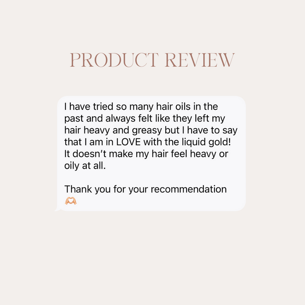Liquid gold product review on white background