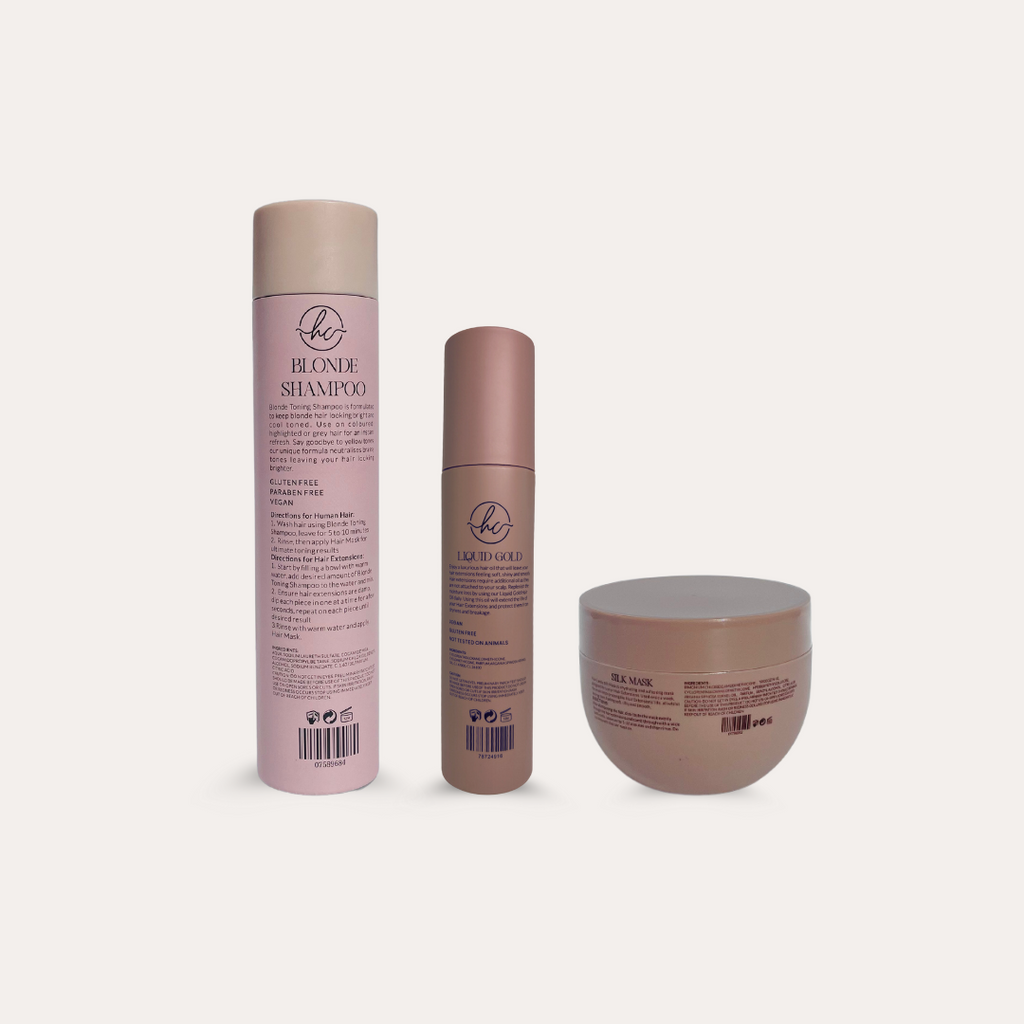 Blonde Shampoo, Liquid Gold Oil and Silk Mask bundle from Blonde Revival Pack