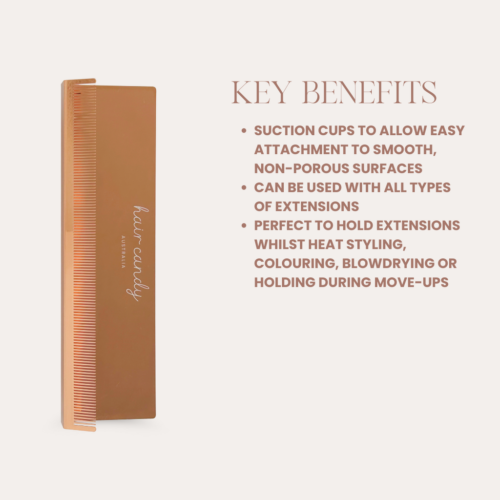 Key benefits of Hair Candy extension clip-on trolley holder – organisation, accessibility, style