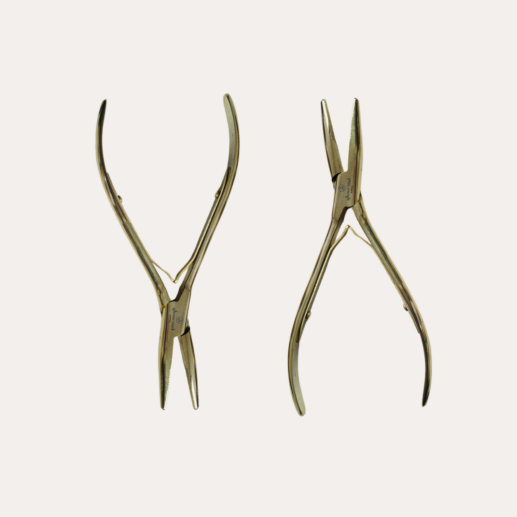 Hair Candy 7-inch Straight Pliers Gold stainless steel for weft extensions