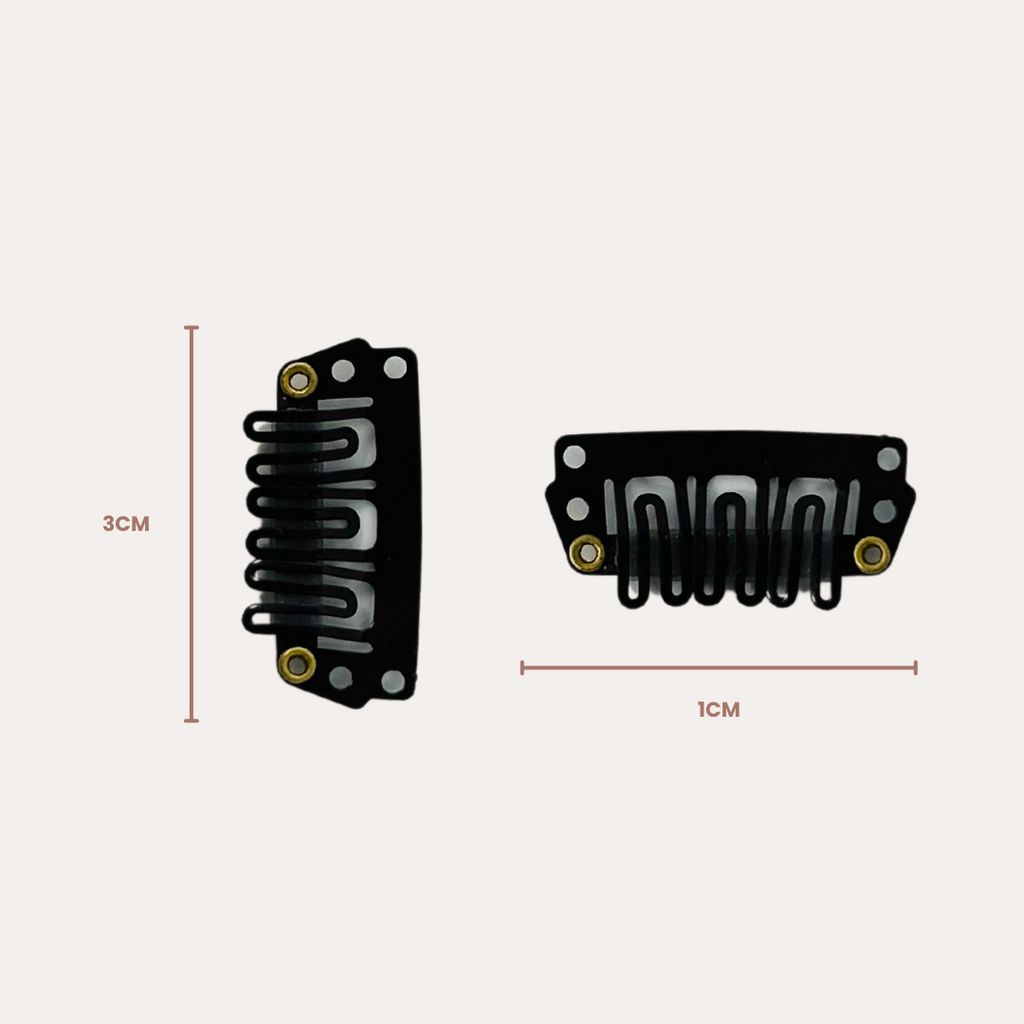 Hair Candy clip-in clips 5 pcs black, 3 cm length, secure hold for weft extensions