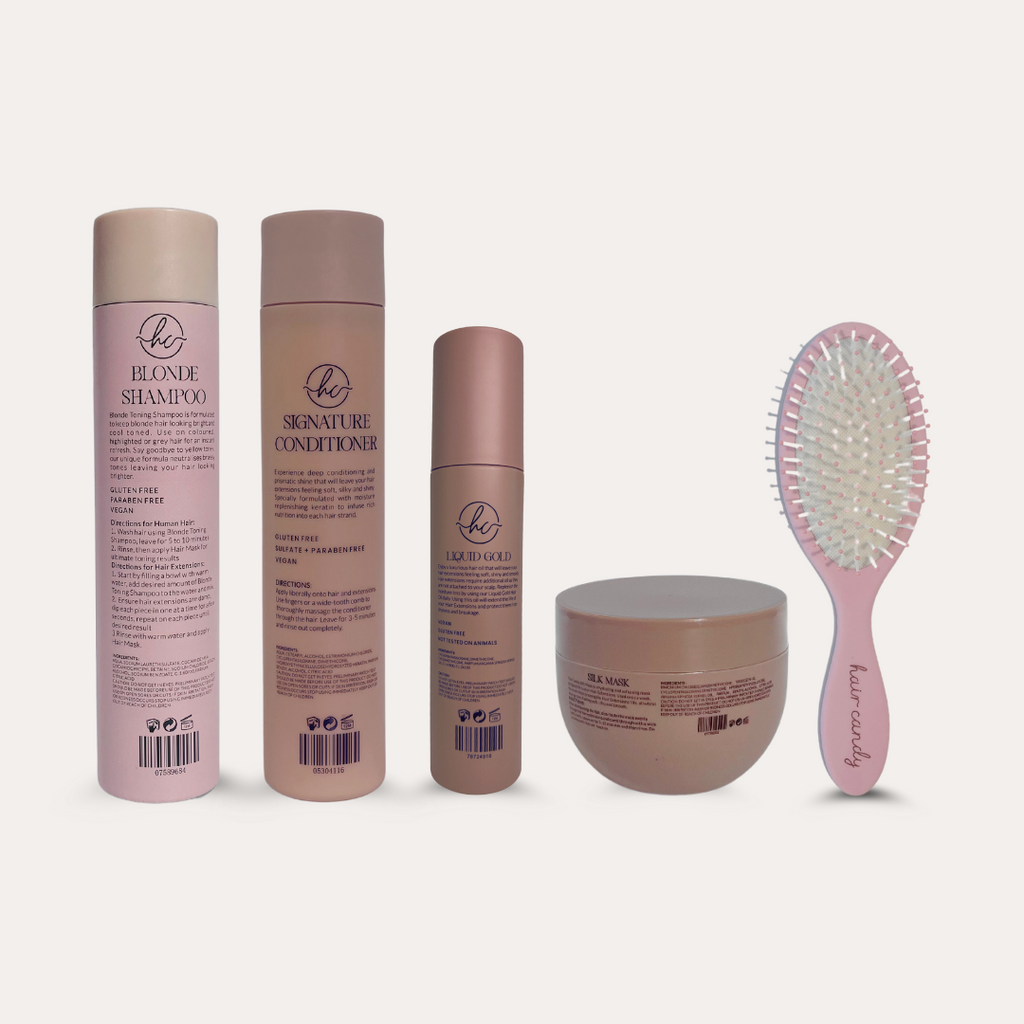 Blonde Shampoo, Signature Conditioner, Silk Mask in Deluxe Blonde Product Pack