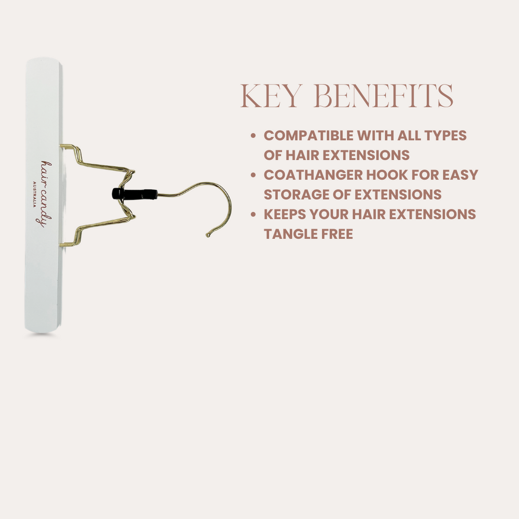 Key benefits of Hair Candy Extension Hanger – organised, visible, safe storage