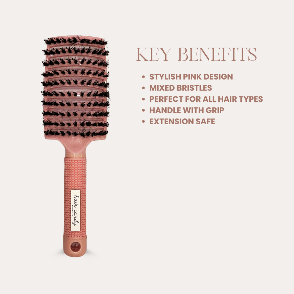 Safe detangling of extensions with Hair Candy Paddle Brush