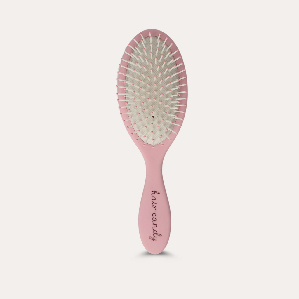 Hair Candy Extension Signature Brush pink and white design safe for natural hair