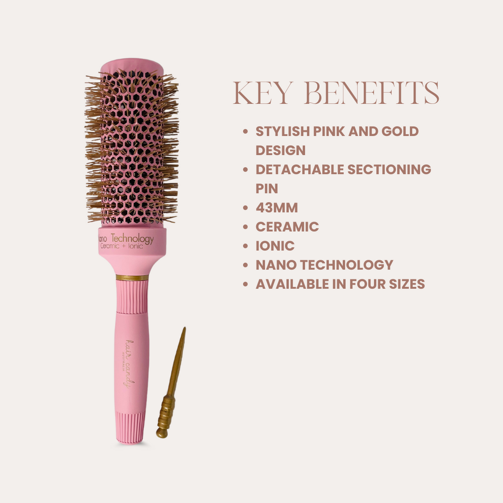 Key benefits of Hair Candy Large Round Brush 43 mm – fast drying, smooth finish