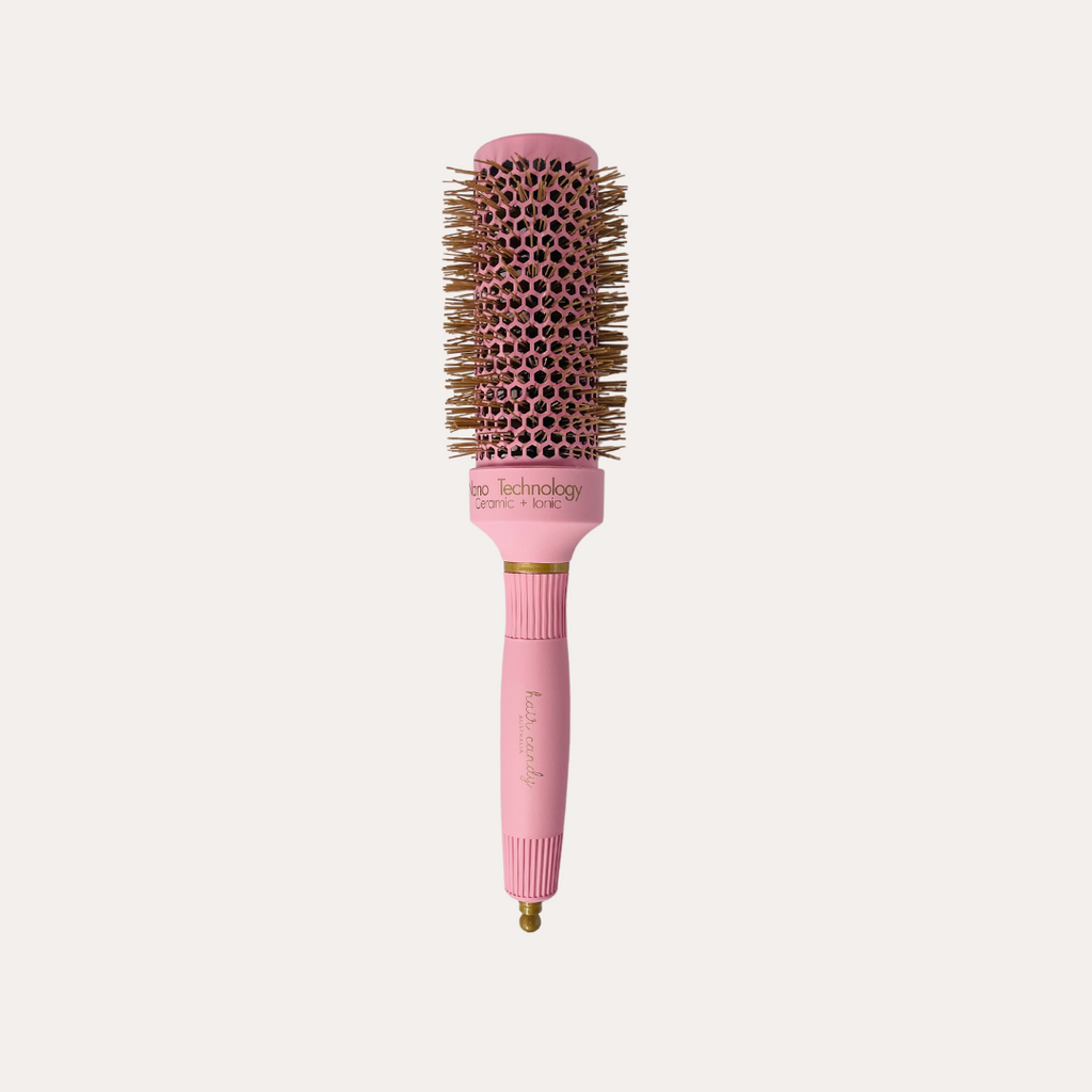 Hair Candy Large Round Brush 43 mm pink with gold bristles