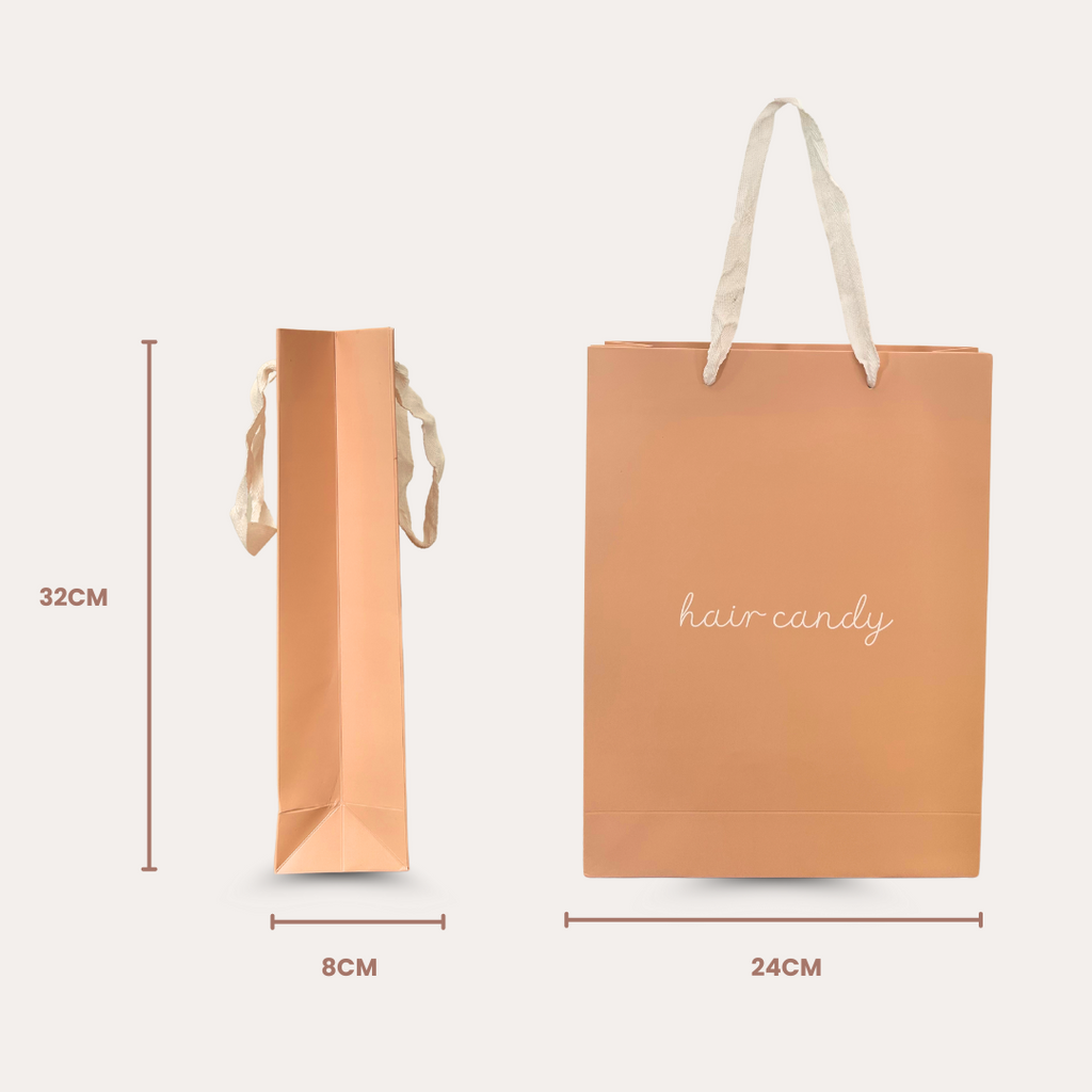 Use of Hair Candy retail bags in store display
