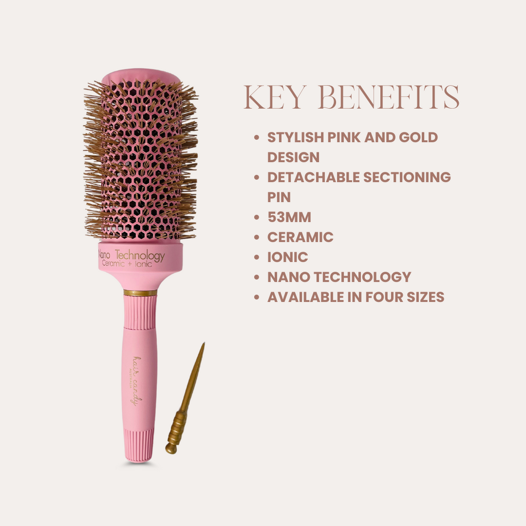 Key benefits of Hair Candy Round Brush 53 mm – faster blow-dry, voluminous finish