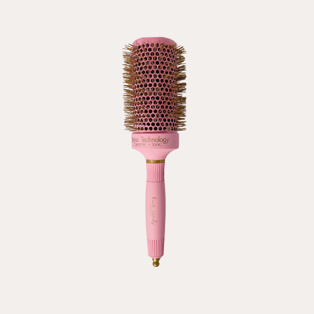 Hair Candy Round Brush 53 mm pink design with gold bristles