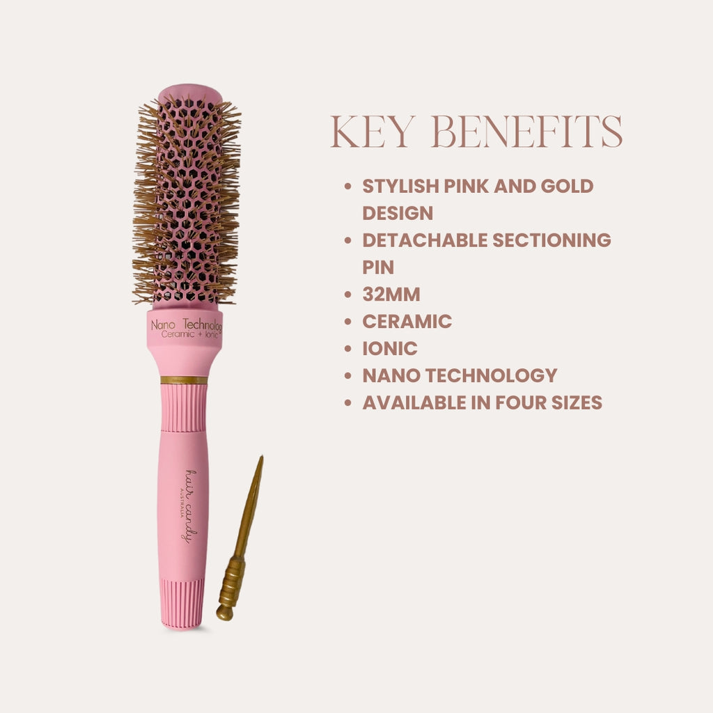 Key benefits of Hair Candy Round Brush Medium 32 mm – smoother finish, less drying time