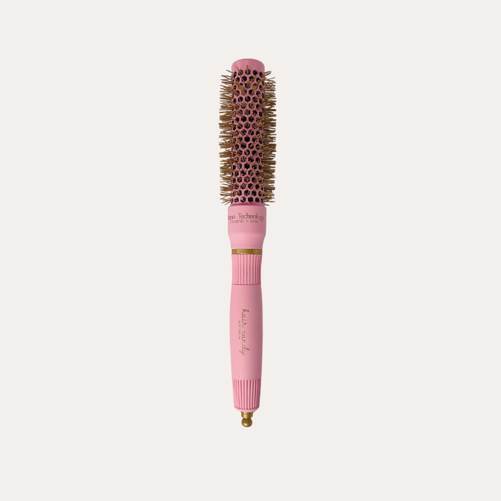 Hair Candy Round Brush Medium 32 mm pink design with gold bristles