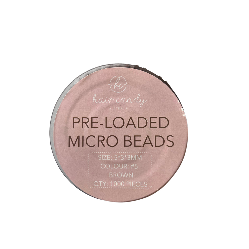 Pre-Loaded 5mm Micro Beads- 1000 Pieces - Hair Candy Australia