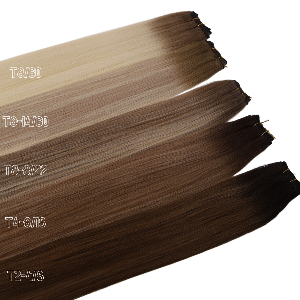 26" Classic Weft - #T8/60 Cheesecake Blonde Blend - Hair Candy Australia