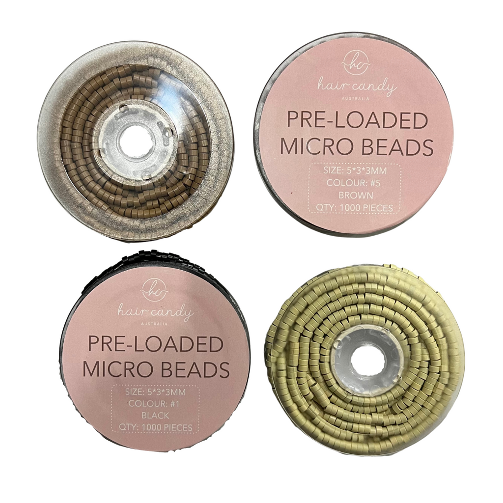 Pre-Loaded 5mm Micro Beads- 1000 Pieces - Hair Candy Australia