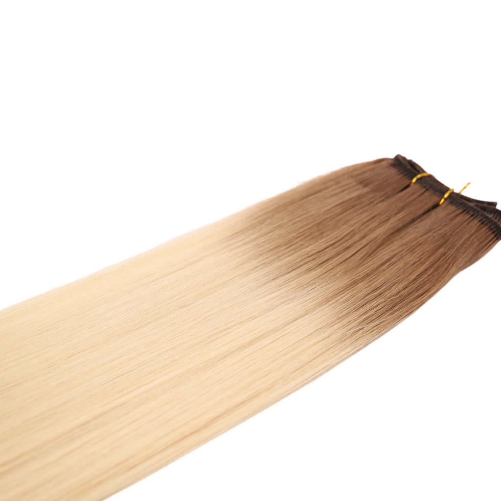 22" Classic Weft - #T8/60 Cheesecake Blonde Blend - Hair Candy Australia